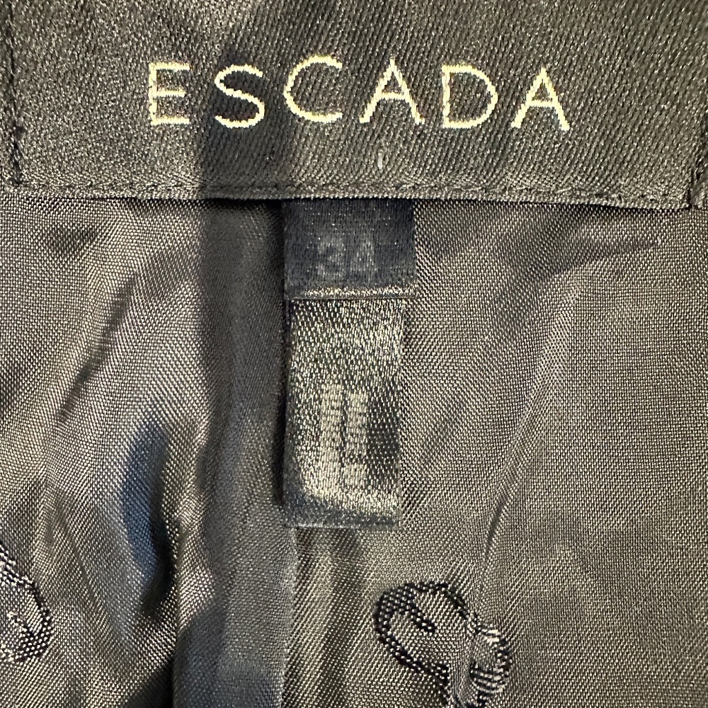 Escada Black and Silver Wool 3 Button Tailored Blazer Sz 34 - Picture 6 of 6
